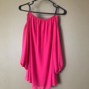 Pink off the shoulder dress